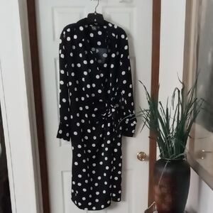 Worthington Black Dress with White Polka Dots